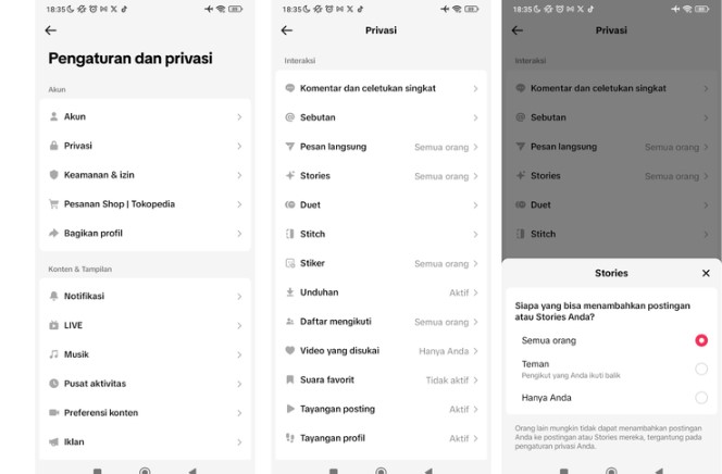 Cara Membatasi Penglihatan TikTok Stories