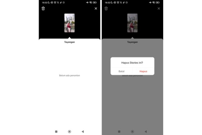 Menghapus Stories TikTok