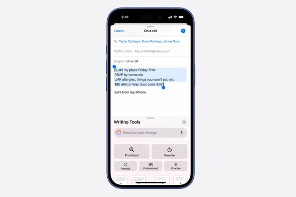 Writing Tools di iOS 18.1